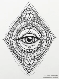 Tattoo sketch pentagram with an eye, tattoo f... - эскиз тату (№1755922626_0, 23.08.2025 04:17) — Tatufoto.com