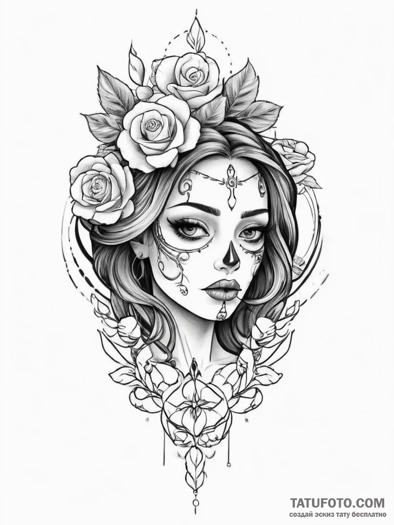 Tattoo sketch goddess tattoo, artistic tattoo... - эскиз тату (№1755924033_0, 23.08.2025 04:40) — Tatufoto.com