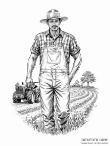 Tattoo sketch farmer a person farming - эскиз тату (№1755924636_0, 23.08.2025 04:50) — Tatufoto.com