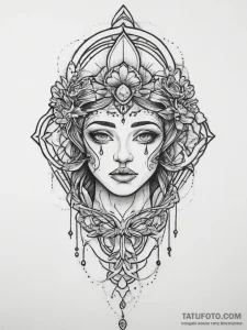 Tattoo sketch rave culture with a glow stick,... - эскиз тату (№1755967399_0, 23.08.2025 16:43) — Tatufoto.com