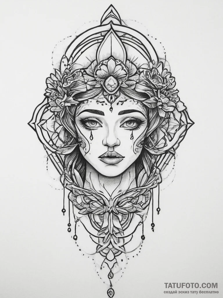 Tattoo sketch rave culture with a glow stick,... - эскиз тату (№1755967399_0, 23.08.2025 16:43) — Tatufoto.com