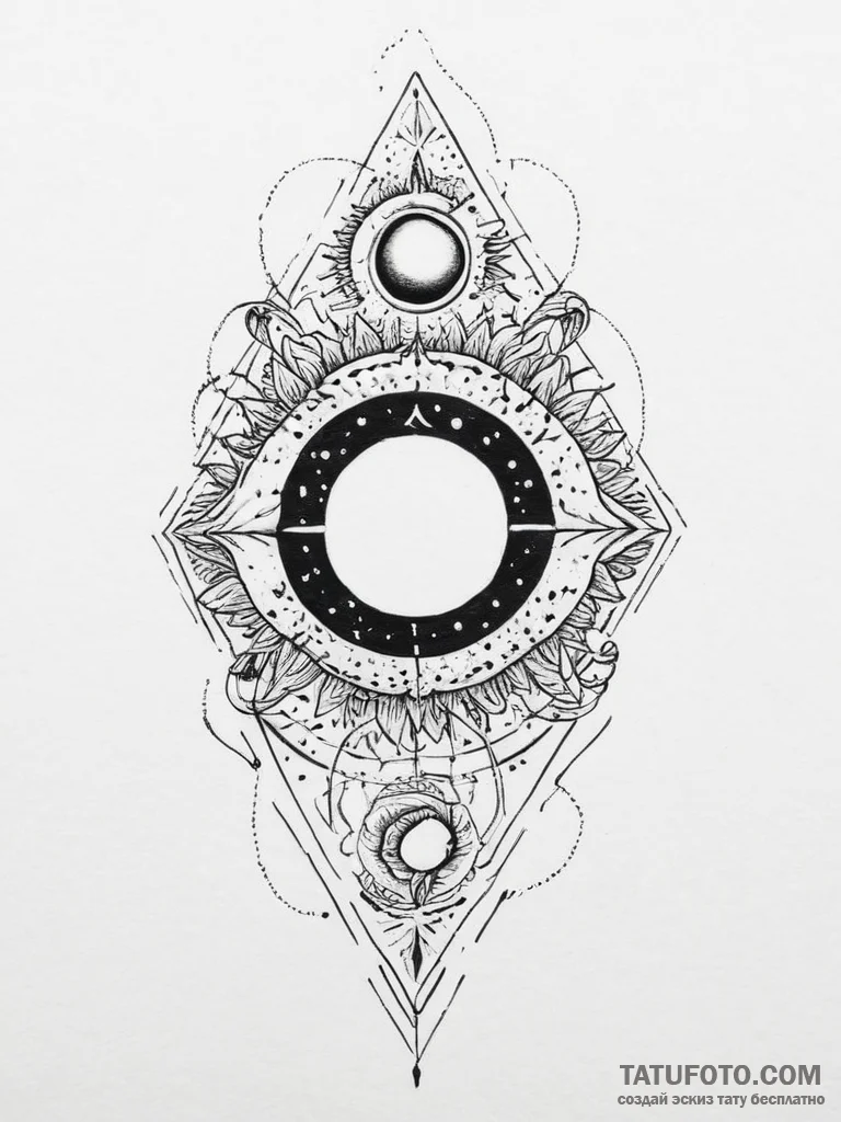 Tattoo sketch cosmic beginning, tattoo flash... - эскиз тату (№1755968425_0, 23.08.2025 17:00) — Tatufoto.com