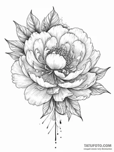 Tattoo sketch irezumi пион — эскиз тату (№1755969013_0, 23.08.2025 17:10) — Tatufoto.com
