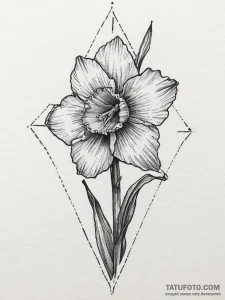 Tattoo sketch daffodil field, tattoo flash sh... - эскиз тату (№1755973342_0, 23.08.2025 18:22) — Tatufoto.com