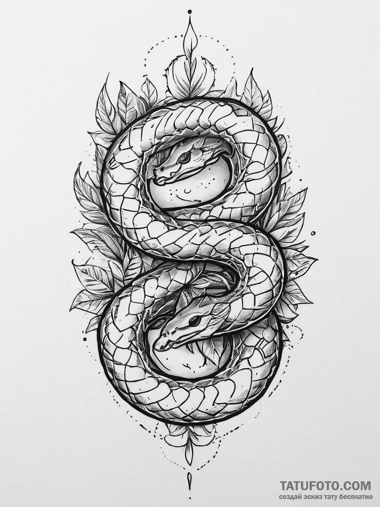 Tattoo sketch snake, tattoo flash sheet desig... - эскиз тату (№1755974318_0, 23.08.2025 18:38) — Tatufoto.com