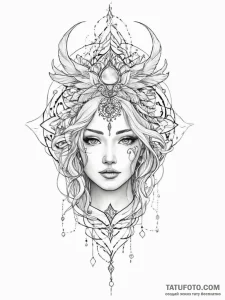 Tattoo sketch mystical self - эскиз тату (№1755975300_0, 23.08.2025 18:55) — Tatufoto.com