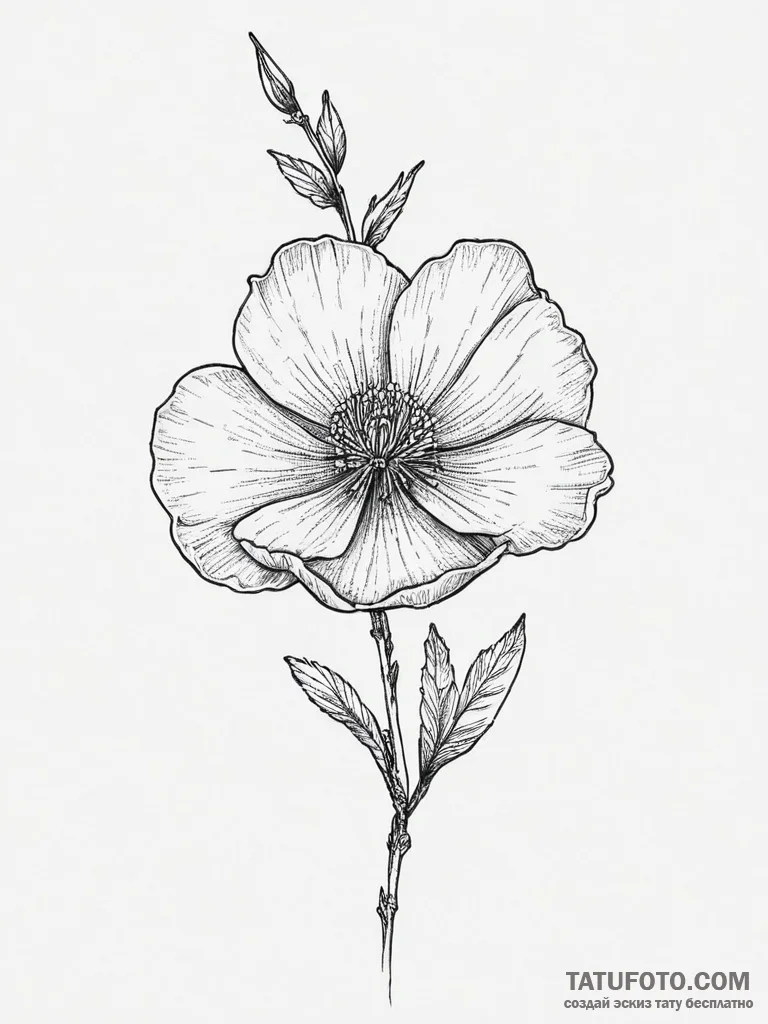 Tattoo sketch buttercup, ink illustration for... - эскиз тату (№1755975900_0, 23.08.2025 19:05) — Tatufoto.com