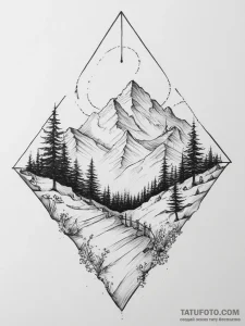 Tattoo sketch blessed hill - эскиз тату (№1755976301_0, 23.08.2025 19:11) — Tatufoto.com
