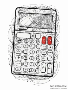 Tattoo sketch nerd a calculator, tattoo line... - эскиз тату (№1755979707_0, 23.08.2025 20:08) — Tatufoto.com
