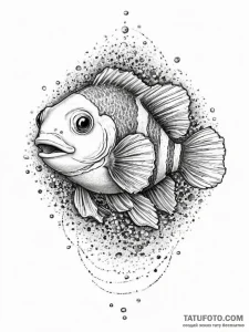 Tattoo sketch clownfish, artistic tattoo sket... - эскиз тату (№1755979904_0, 23.08.2025 20:11) — Tatufoto.com