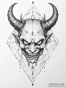 Tattoo sketch узор в виде демона, tattoo sket... - эскиз тату (№1755980100_0, 23.08.2025 20:15) — Tatufoto.com