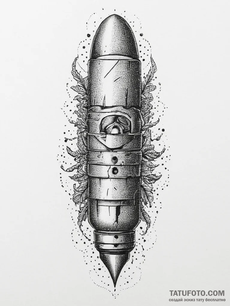 Tattoo sketch bullet casing, tattoo flash she... - эскиз тату (№1755980297_0, 23.08.2025 20:18) — Tatufoto.com