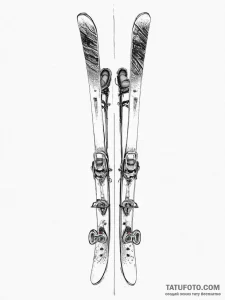 Tattoo sketch skiing skis and poles, artistic... - эскиз тату (№1755981473_0, 23.08.2025 20:37) — Tatufoto.com