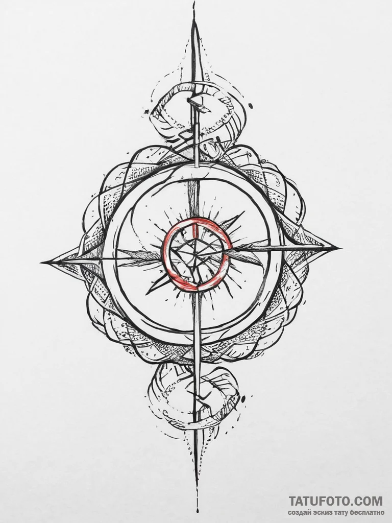 Tattoo sketch ingwaz rune with a spiral, tatt... - эскиз тату (№1755981668_0, 23.08.2025 20:41) — Tatufoto.com