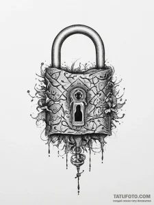 Tattoo hands with a lock, concept art for tat... - эскиз тату (№1755982065_0, 23.08.2025 20:47) — Tatufoto.com