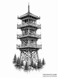 Tattoo sketch tower, tattoo flash sheet desig... - эскиз тату (№1755985418_0, 23.08.2025 21:43) — Tatufoto.com