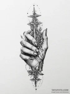 Tattoo sketch hands with a paper, tattoo line... - эскиз тату (№1755985810_0, 23.08.2025 21:50) — Tatufoto.com