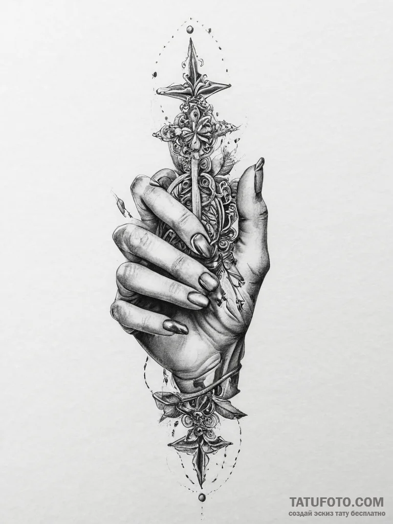 Tattoo sketch hands with a paper, tattoo line... - эскиз тату (№1755985810_0, 23.08.2025 21:50) — Tatufoto.com