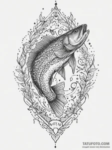 Tattoo sketch puns a walleye that says "i'm a... - эскиз тату (№1755986401_0, 23.08.2025 22:00) — Tatufoto.com