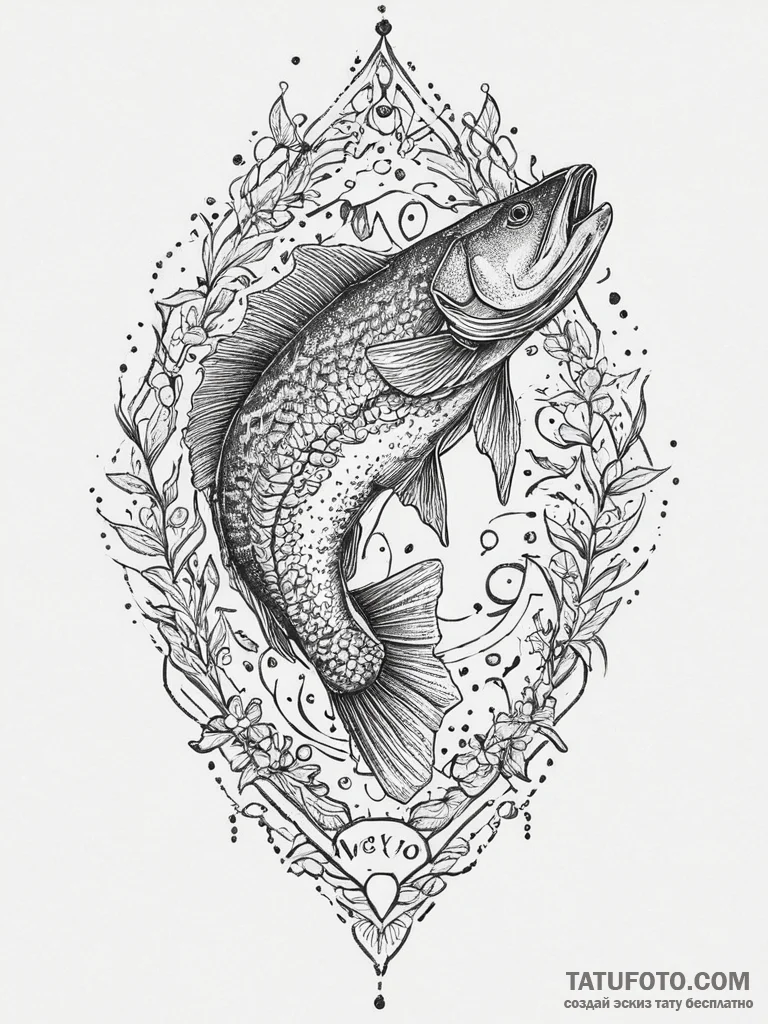 Tattoo sketch puns a walleye that says "i'm a... - эскиз тату (№1755986401_0, 23.08.2025 22:00) — Tatufoto.com