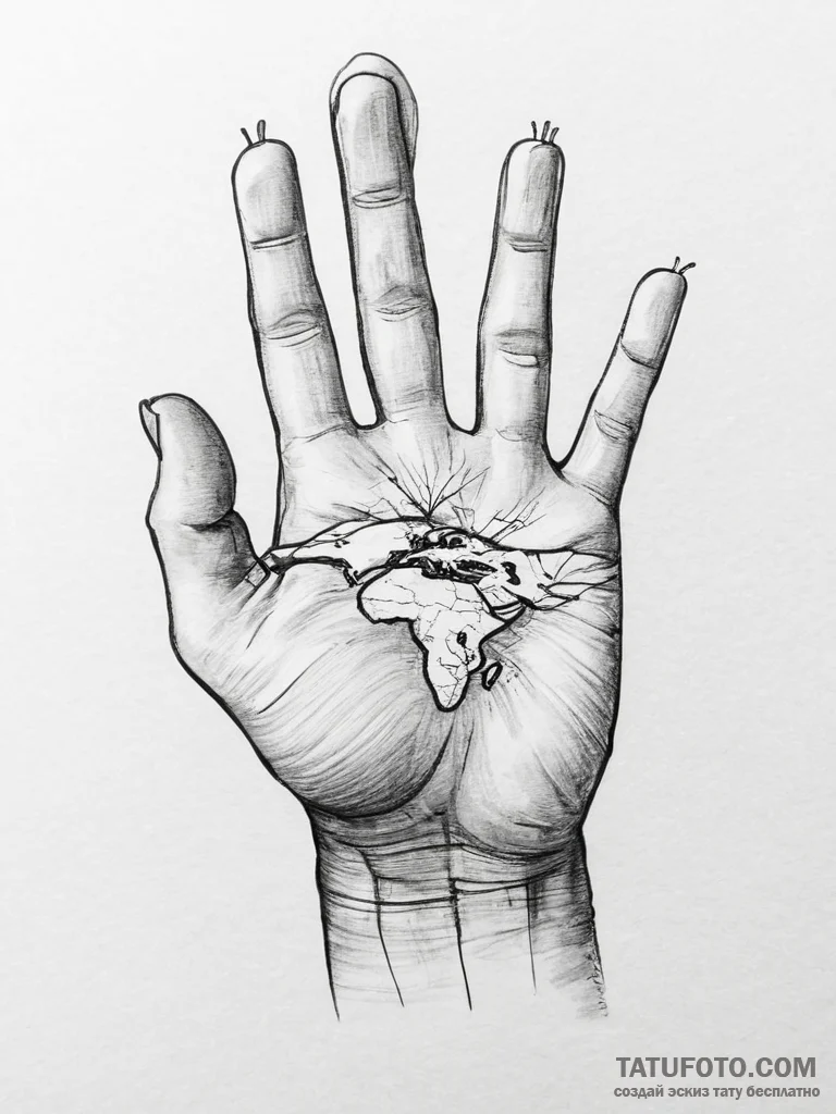 Tattoo sketch hands with a map, artistic tatt... - эскиз тату (№1755987403_0, 23.08.2025 22:16) — Tatufoto.com