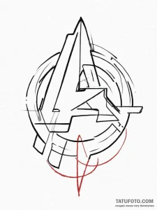 Tattoo sketch avengers logo, concept art for... - эскиз тату (№1755989377_0, 23.08.2025 22:49) — Tatufoto.com