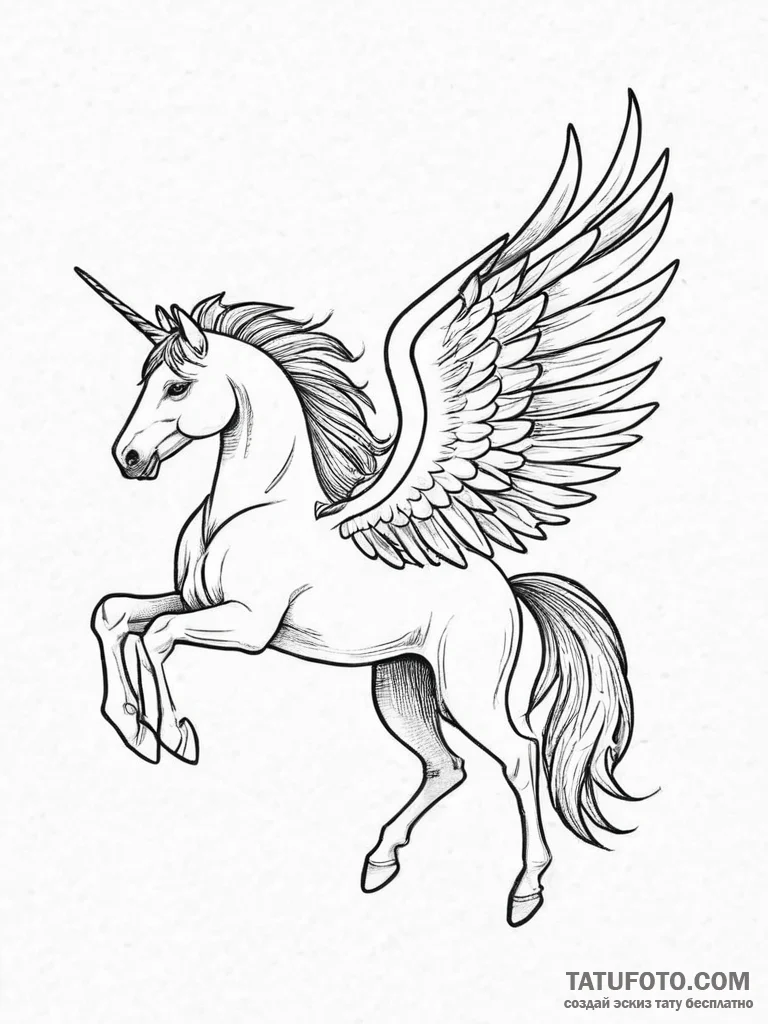 Tattoo sketch pegasus tattoo, tattoo line art... - эскиз тату (№1755990576_0, 23.08.2025 23:09) — Tatufoto.com