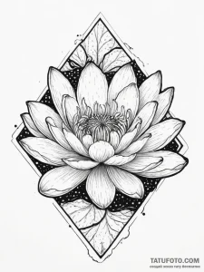 Tattoo sketch giant water lily, concept art f... - эскиз тату (№1755991412_0, 23.08.2025 23:23) — Tatufoto.com