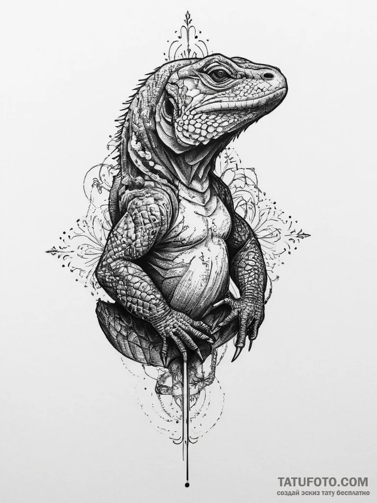 Tattoo sketch komodo dragon, tattoo sketch de... - эскиз тату (№1755992012_0, 23.08.2025 23:33) — Tatufoto.com
