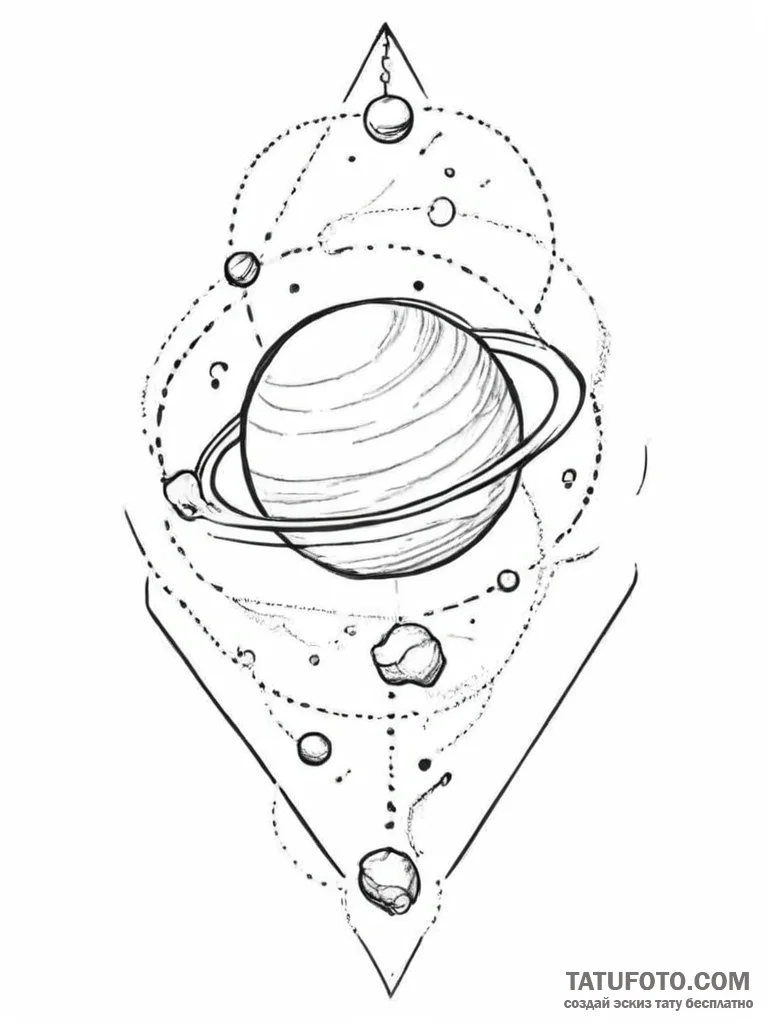 Tattoo sketch geometric planet, tattoo sketch... - эскиз тату (№1755992806_0, 23.08.2025 23:46) — Tatufoto.com