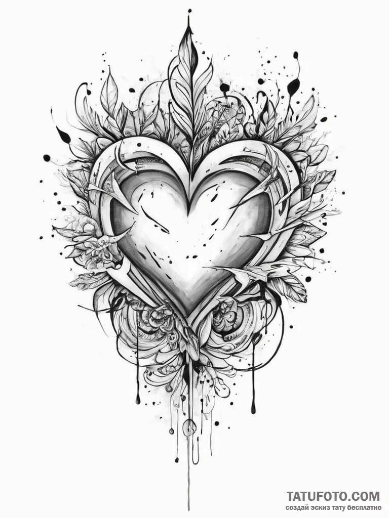 Tattoo sketch wild heart, tattoo flash sheet... - эскиз тату (№1755993394_0, 23.08.2025 23:56) — Tatufoto.com
