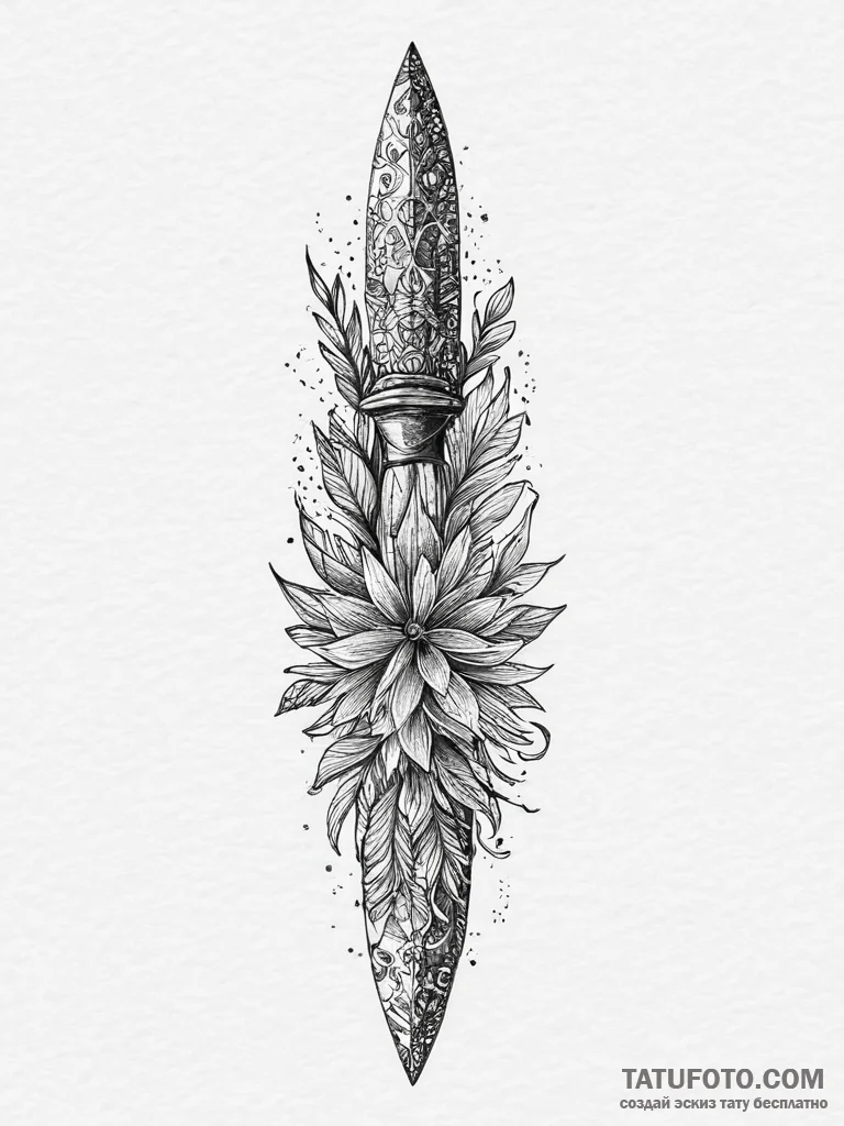 Tattoo sketch knife, tattoo line art, black a... - эскиз тату (№1755993798_0, 24.08.2025 00:03) — Tatufoto.com