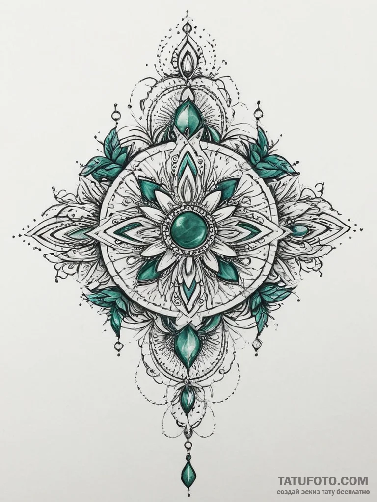 Tattoo sketch emerald - эскиз тату (№1755994189_0, 24.08.2025 00:09) — Tatufoto.com