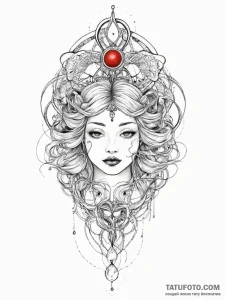 Tattoo sketch cosmic past, tattoo drawing out... - эскиз тату (№1755995374_0, 24.08.2025 00:29) — Tatufoto.com
