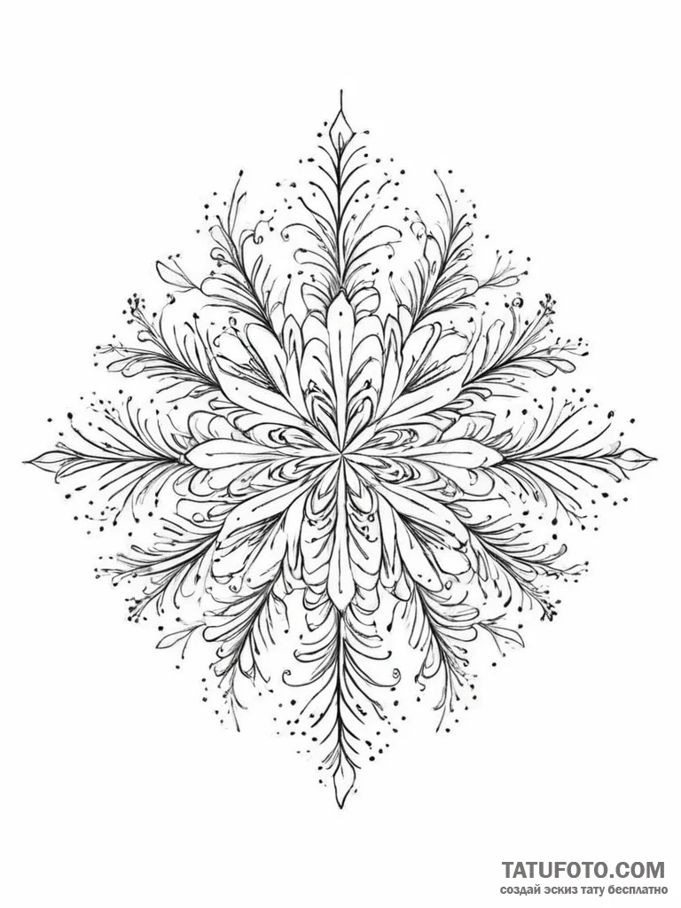 Tattoo sketch узор в виде снежинок - эскиз тату (№1755996169_0, 24.08.2025 00:42) — Tatufoto.com