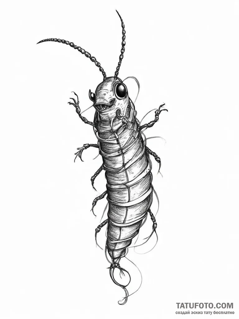 Tattoo sketch larva, tattoo drawing outline,... - эскиз тату (№1755996571_0, 24.08.2025 00:49) — Tatufoto.com