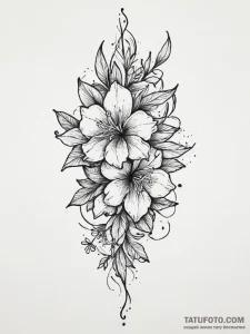 Tattoo sketch larkspur flower, tattoo flash s... - эскиз тату (№1756001163_0, 24.08.2025 02:06) — Tatufoto.com
