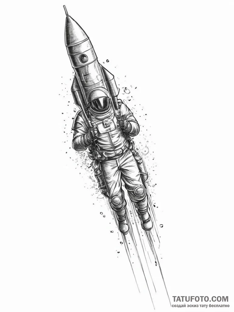 Tattoo sketch soldier with a rocket, tattoo l... - эскиз тату (№1756001565_0, 24.08.2025 02:12) — Tatufoto.com