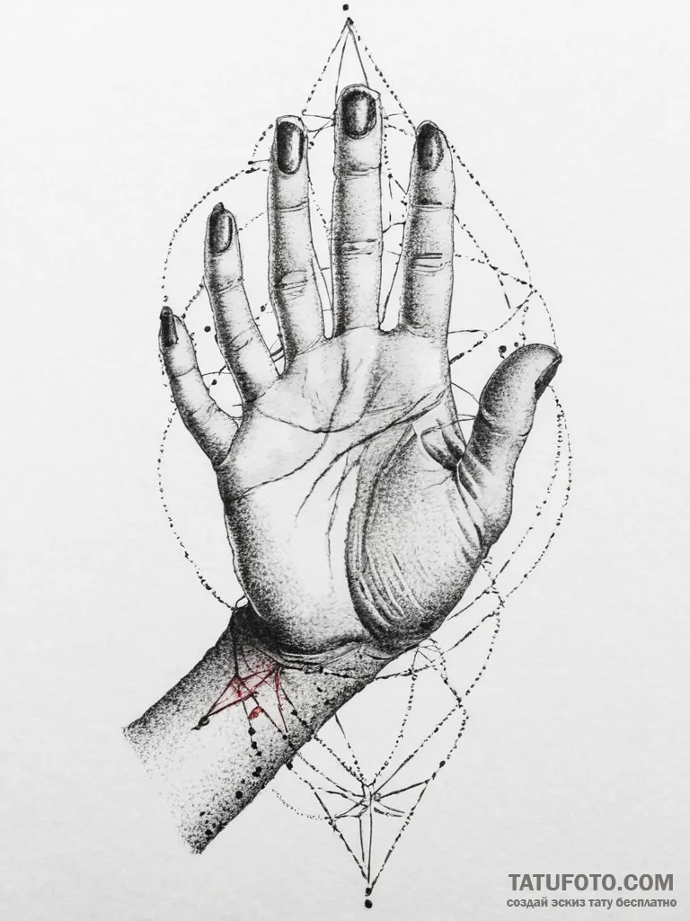 Tattoo sketch hands with a map, artistic tatt... - эскиз тату (№1756002601_0, 24.08.2025 02:30) — Tatufoto.com