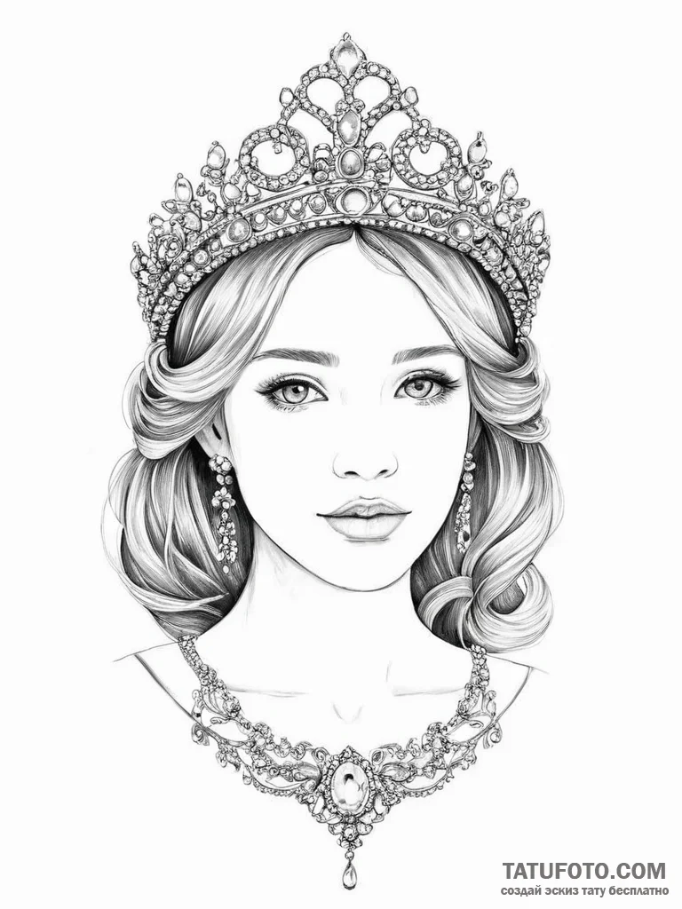 Tattoo sketch tiara - эскиз тату (№1756002804_0, 24.08.2025 02:33) — Tatufoto.com