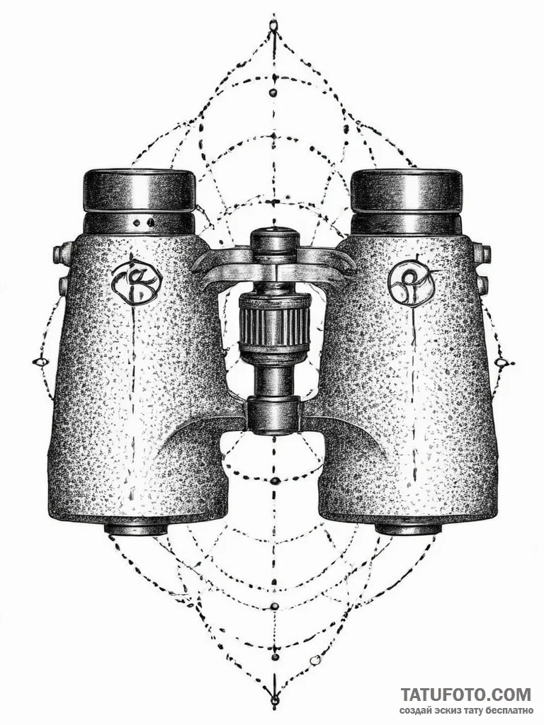 Tattoo sketch binoculars, tattoo line art, do... - эскиз тату (№1756003410_0, 24.08.2025 02:43) — Tatufoto.com