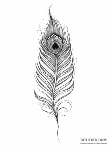 Tattoo sketch peacock feather - эскиз тату (№1756004012_0, 24.08.2025 02:53) — Tatufoto.com