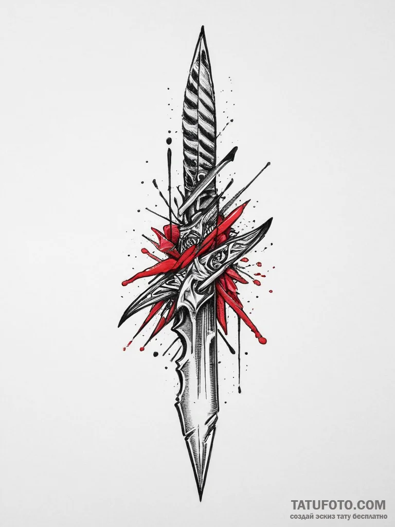 Tattoo sketch fork and knife crossed, tattoo... - эскиз тату (№1756004420_0, 24.08.2025 03:00) — Tatufoto.com