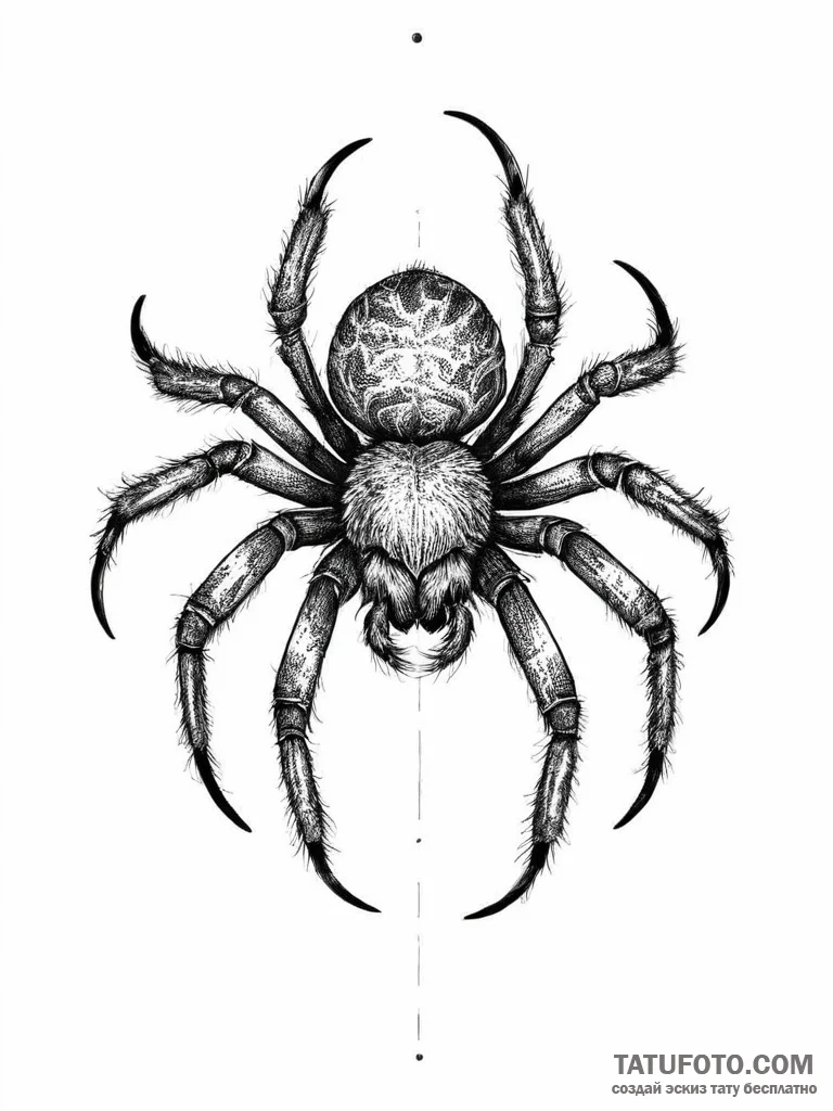 Tattoo sketch tarantula - эскиз тату (№1756004835_0, 24.08.2025 03:07) — Tatufoto.com