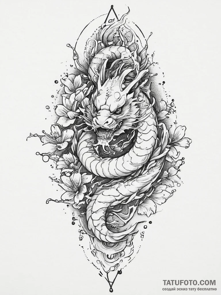 Tattoo sketch cosmic spring, artistic tattoo... - эскиз тату (№1756005442_0, 24.08.2025 03:17) — Tatufoto.com