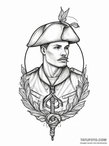 Tattoo sketch soldier with a thread, ink illu... - эскиз тату (№1756006439_0, 24.08.2025 03:33) — Tatufoto.com