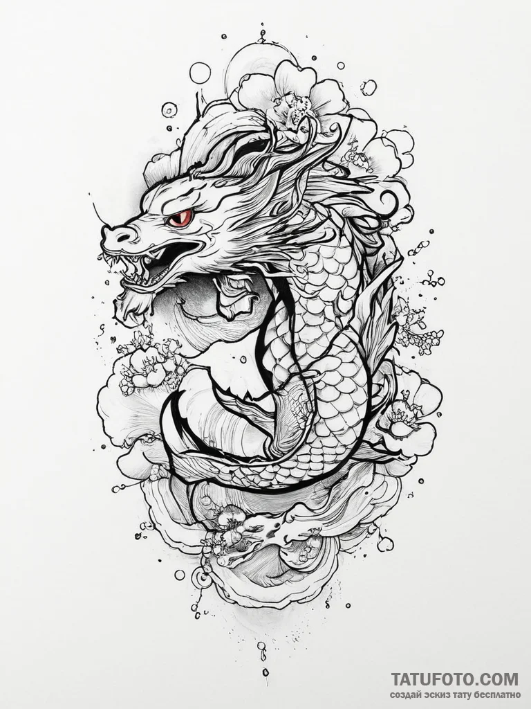 Tattoo sketch opal, ink illustration for tatt... - эскиз тату (№1756007244_0, 24.08.2025 03:47) — Tatufoto.com