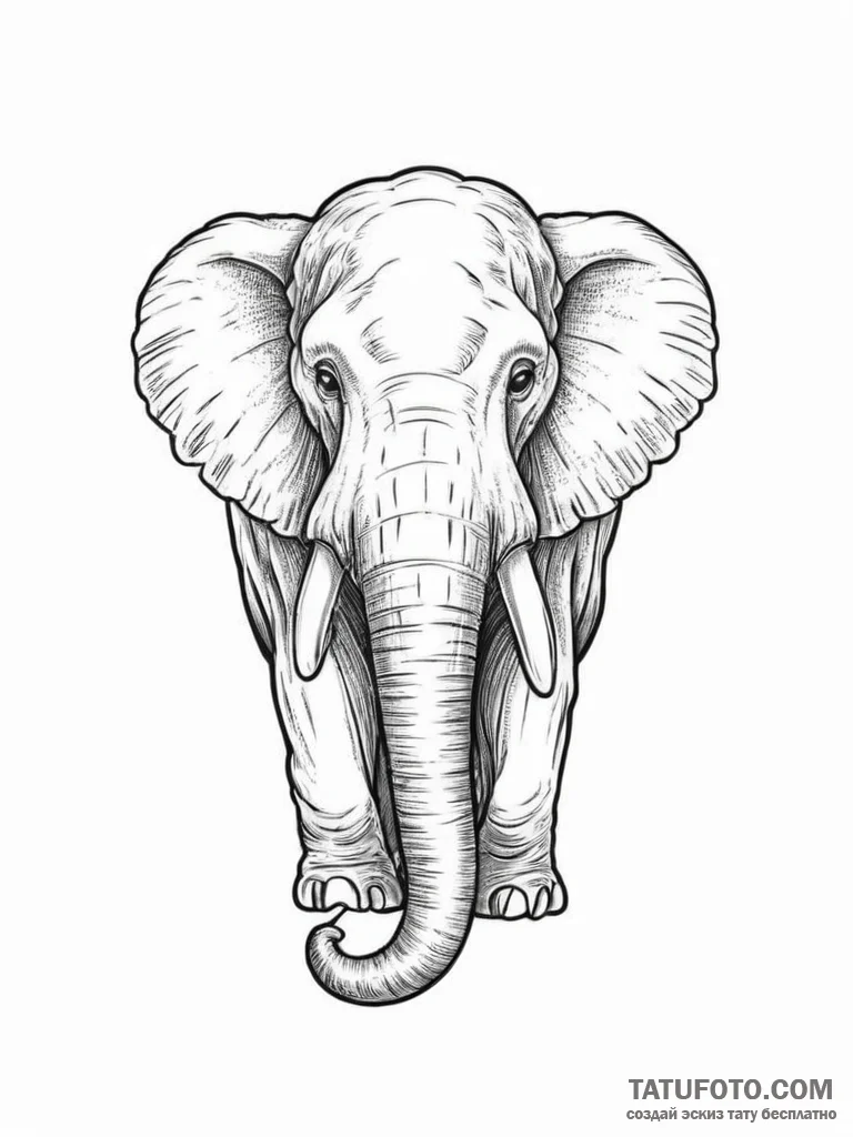 Tattoo sketch woolly mammoth, tattoo drawing... - эскиз тату (№1756007450_0, 24.08.2025 03:50) — Tatufoto.com