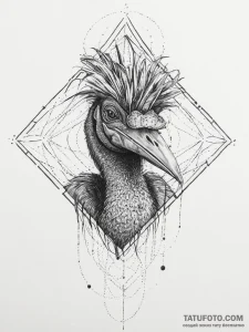 Tattoo sketch cassowary, tattoo drawing outli... - эскиз тату (№1756007850_0, 24.08.2025 03:57) — Tatufoto.com