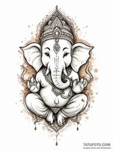 Tattoo sketch ganesh, artistic tattoo sketch,... - эскиз тату (№1756008252_0, 24.08.2025 04:04) — Tatufoto.com